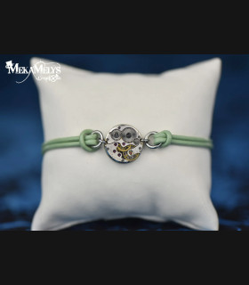 Bracelet Cuir Steampunk Alpha - Fait Main | MekaMelys