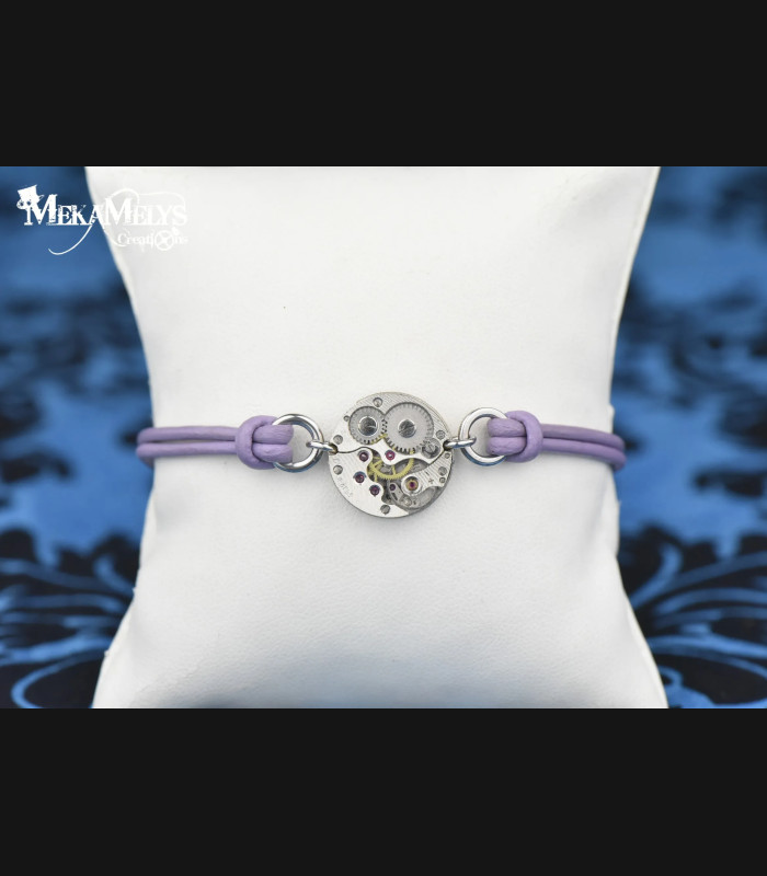 Bracelet Cuir Steampunk Alpha - Fait Main | MekaMelys