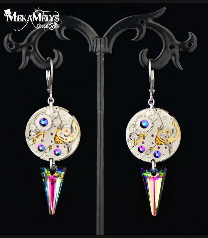 Boucles d'oreilles steampunk Spiky