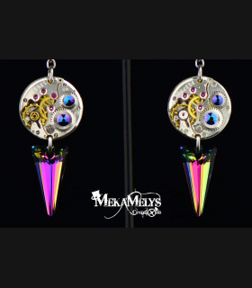 Boucles d'oreilles steampunk Spiky