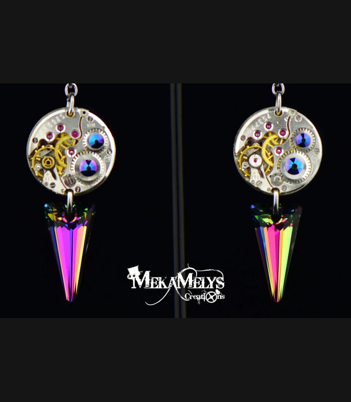 Boucles d'oreilles steampunk Spiky