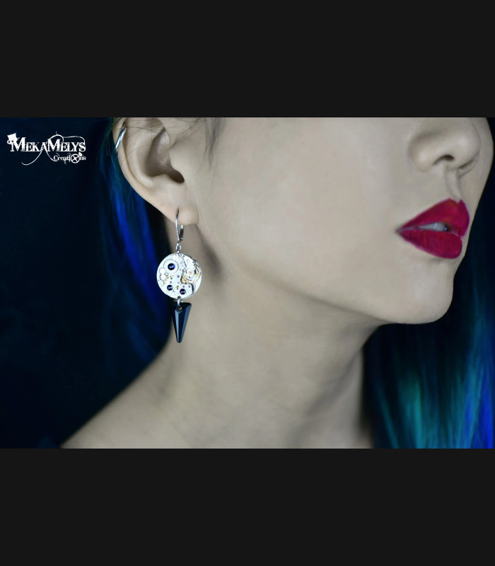 Boucles d'oreilles steampunk Spiky