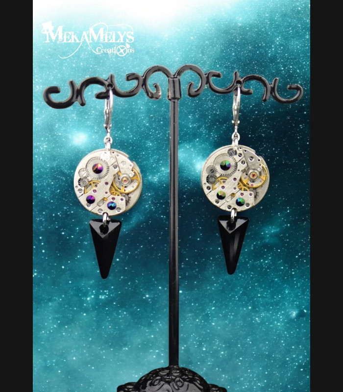 Boucles d'oreilles steampunk Spiky