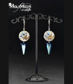 Boucles d'oreilles steampunk Spiky