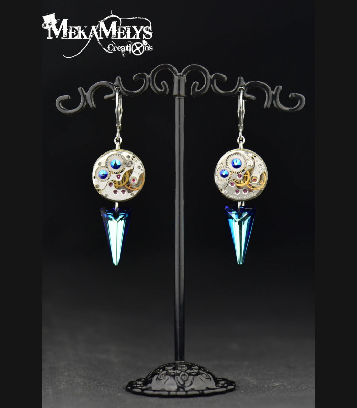 Boucles d'oreilles steampunk Spiky