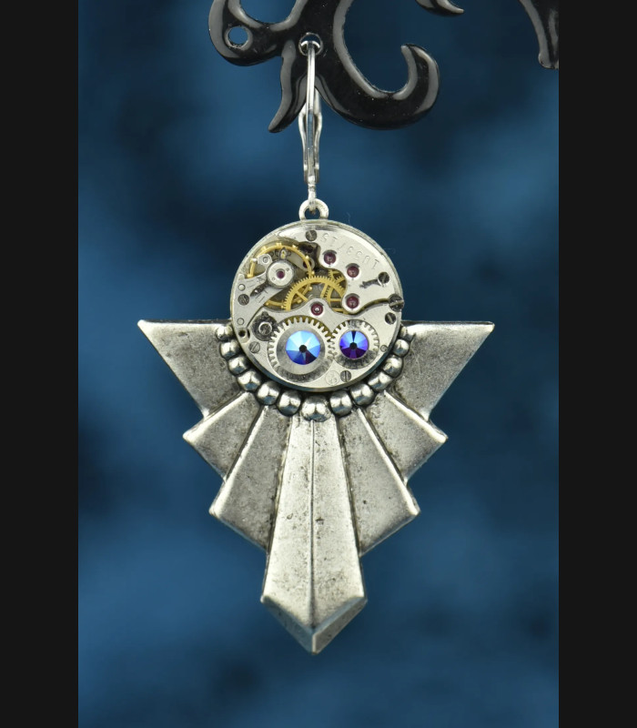 Boucles d'oreilles steampunk Art Déco Gatsby