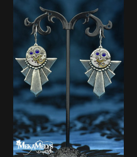 Boucles d'oreilles steampunk Art Déco Gatsby