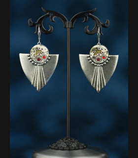 Boucles d'oreilles steampunk Art déco Cassandre