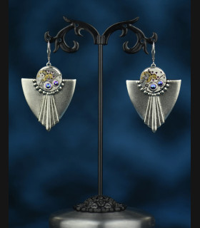 Boucles d'oreilles steampunk Art déco Cassandre