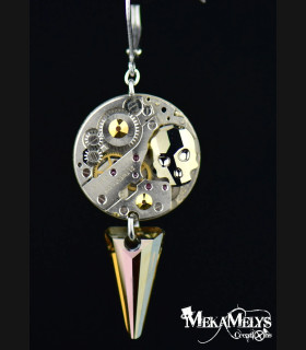 Boucles d'oreilles steampunk Memento mori