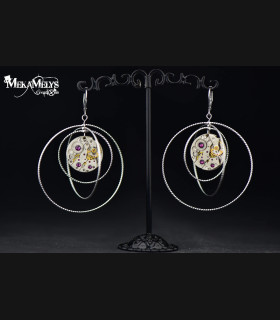 Boucles d'oreilles steampunk atomique