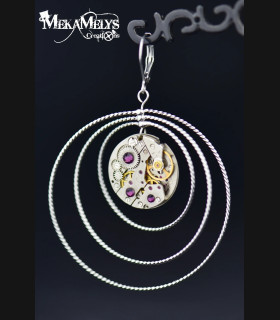 Boucles d'oreilles steampunk atomique