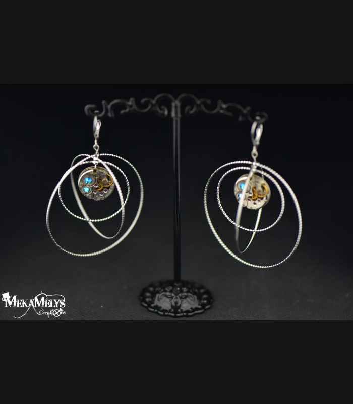 Boucles d'oreilles orignales steampunk Atomic
