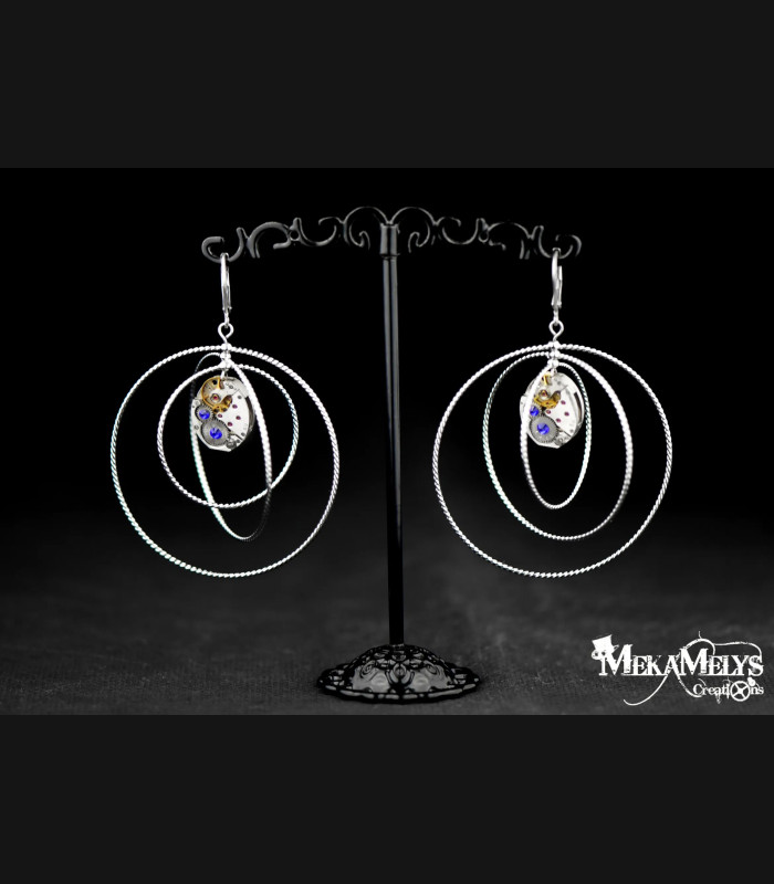 Boucles d'oreilles orignales steampunk Atomic