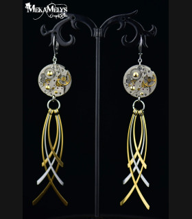 Boucles d'oreilles steampunk Lacrima