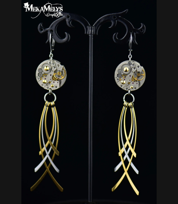 Boucles d'oreilles steampunk Lacrima