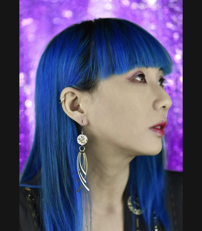 Boucles d'oreilles steampunk Lacrima