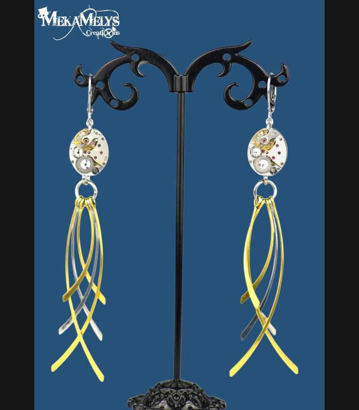 Boucles d'oreilles steampunk Lacrima