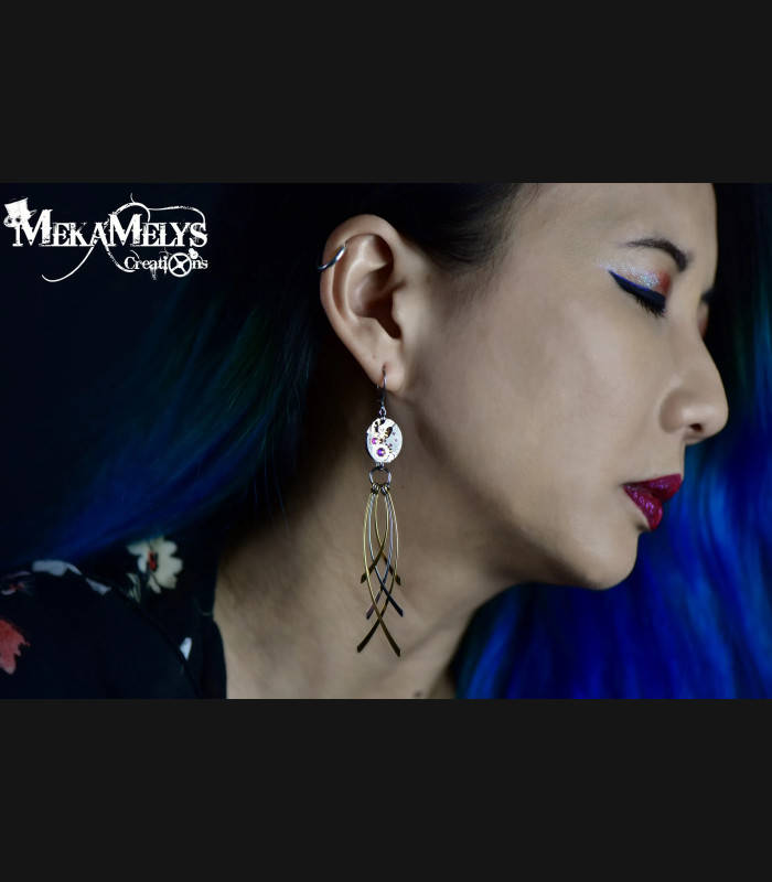 Boucles d'oreilles steampunk Lacrima
