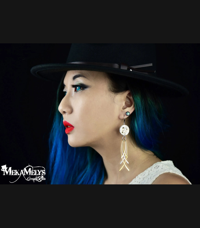Boucles d'oreilles steampunk Lacrima