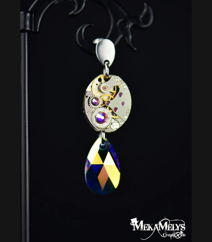 Boucles d'oreilles steampunk Moon Drop