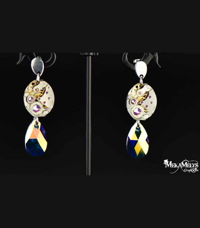 Boucles d'oreilles steampunk Moon Drop