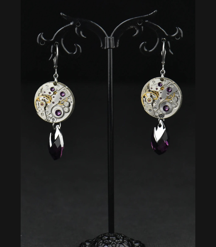 Boucles d'oreilles steampunk Moon Drop