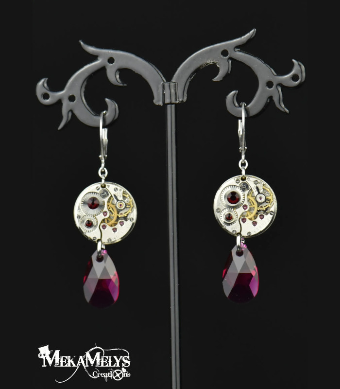 Boucles d'oreilles steampunk Moon Drop