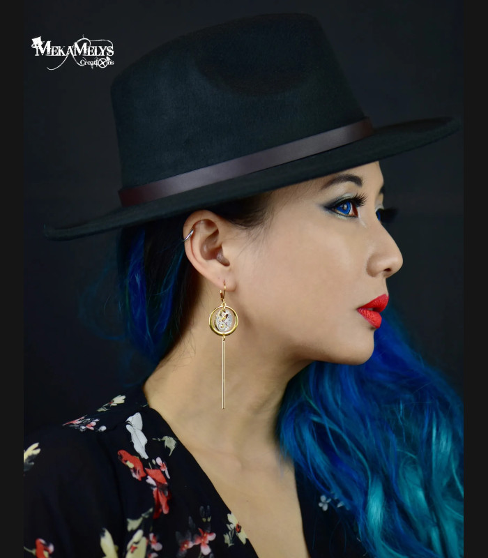 Boucles d'oreilles originales steampunk Pendulum