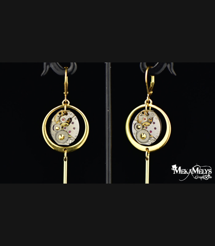 Boucles d'oreilles originales steampunk Pendulum