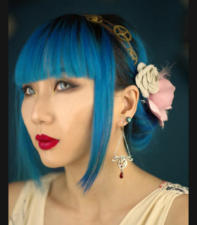 Boucles d'oreilles steampunk Art nouveau Slavia