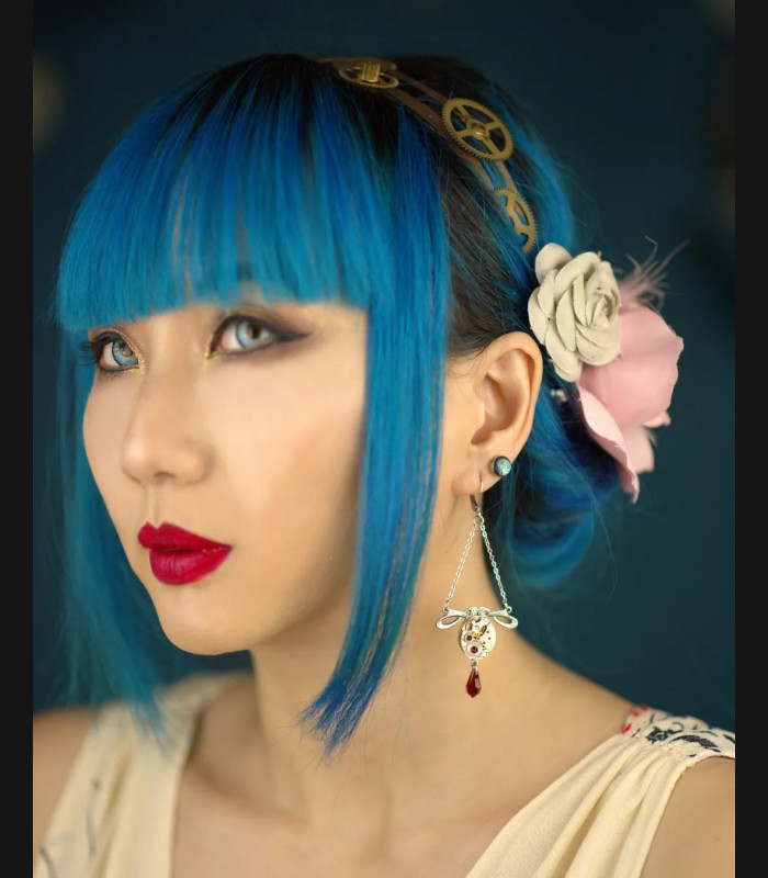 Boucles d'oreilles steampunk Art nouveau Slavia