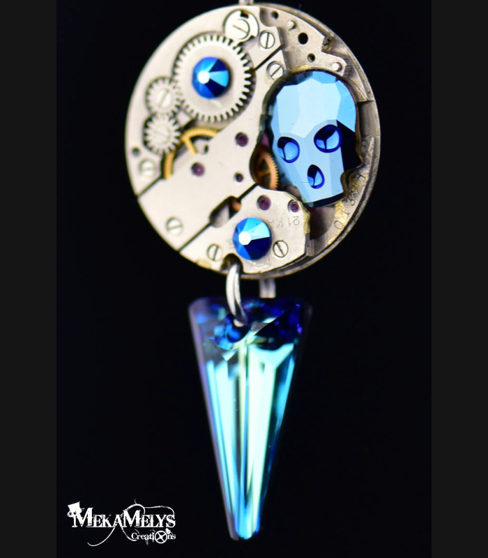 Boucles d'oreilles steampunk Memento mori