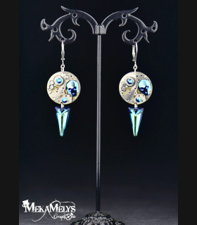 Boucles d'oreilles steampunk Memento mori