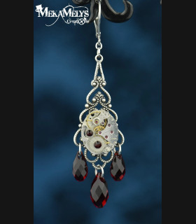 boucles d'oreilles steampunk baroques originales