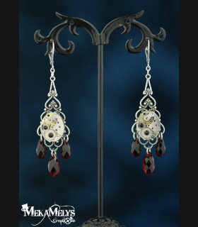 boucles d'oreilles steampunk baroques originales