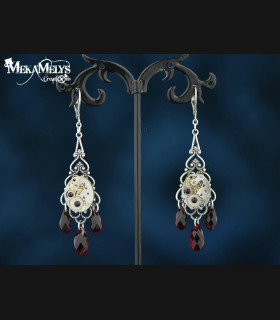 boucles d'oreilles steampunk baroques originales