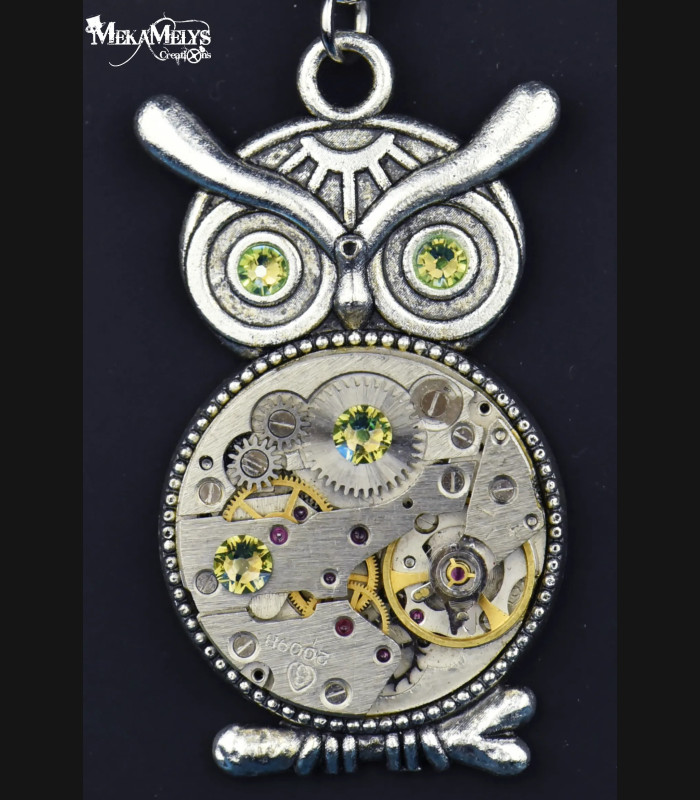 Collier Steampunk Hibou Otus | MekaMelys