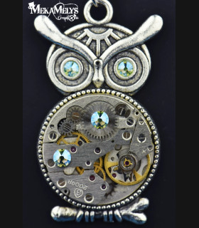 Collier Steampunk Hibou Otus | MekaMelys