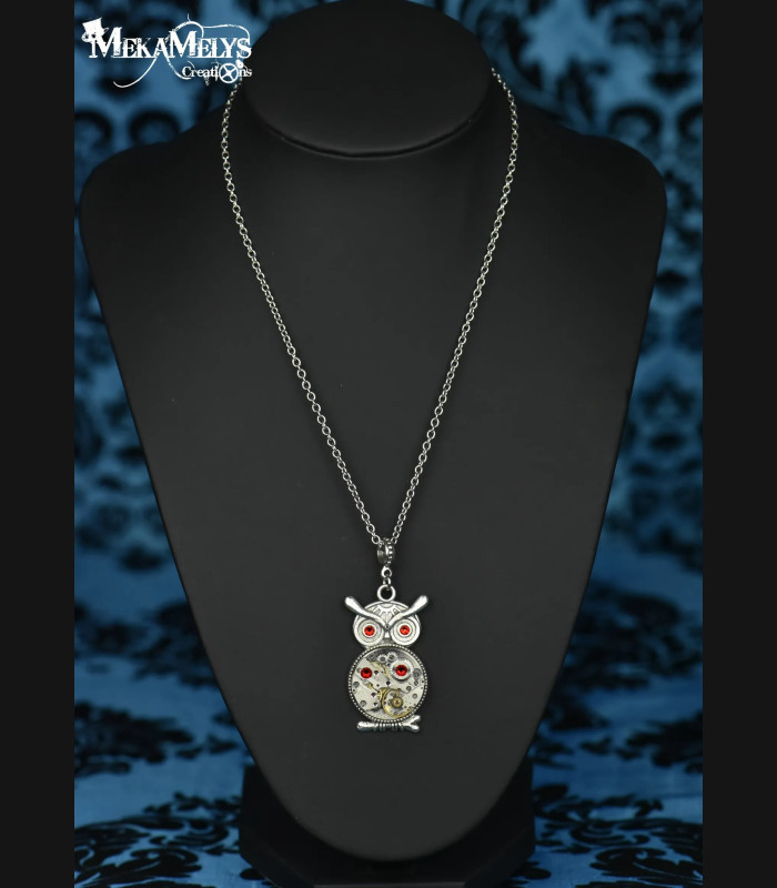 Collier Steampunk Hibou Otus | MekaMelys