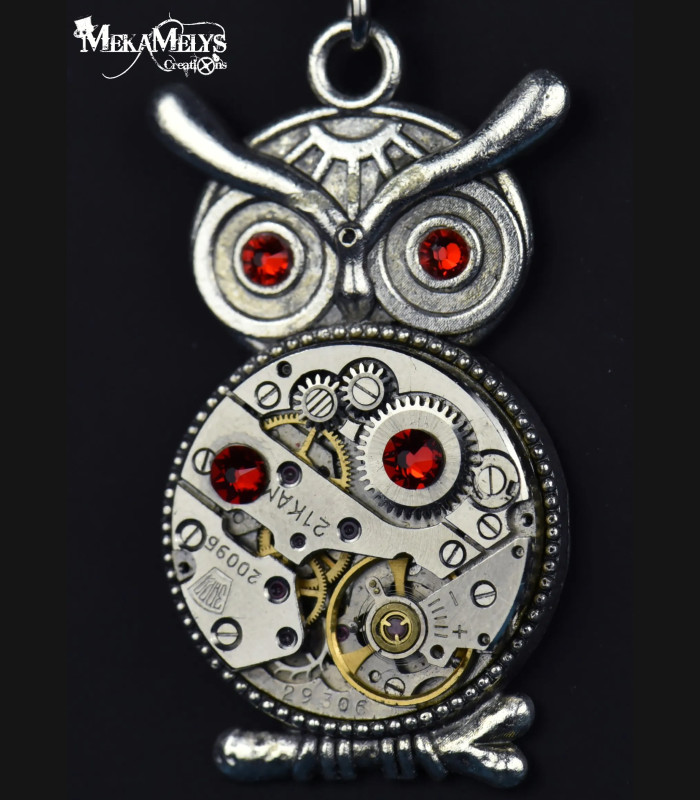 Collier Steampunk Hibou Otus | MekaMelys