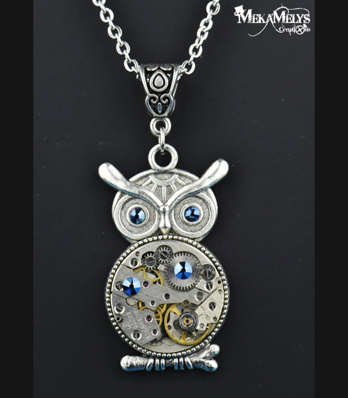 Collier Steampunk Hibou Otus | MekaMelys