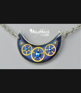 Collier Steampunk Luna - Bijou Artisanal | MekaMelys