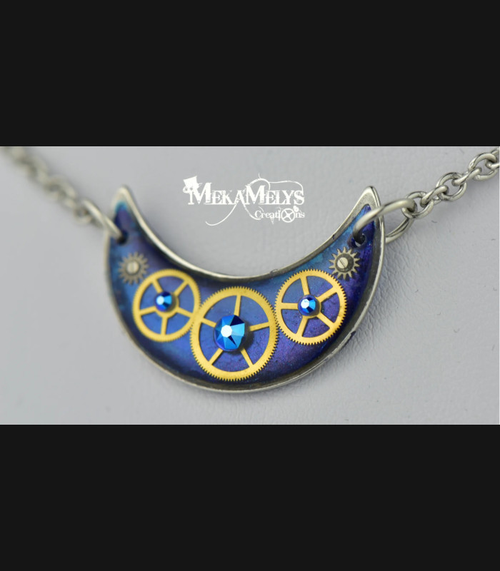 Collier Steampunk Luna - Bijou Artisanal | MekaMelys