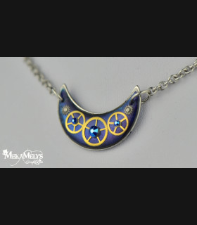 Collier Steampunk Luna - Bijou Artisanal | MekaMelys