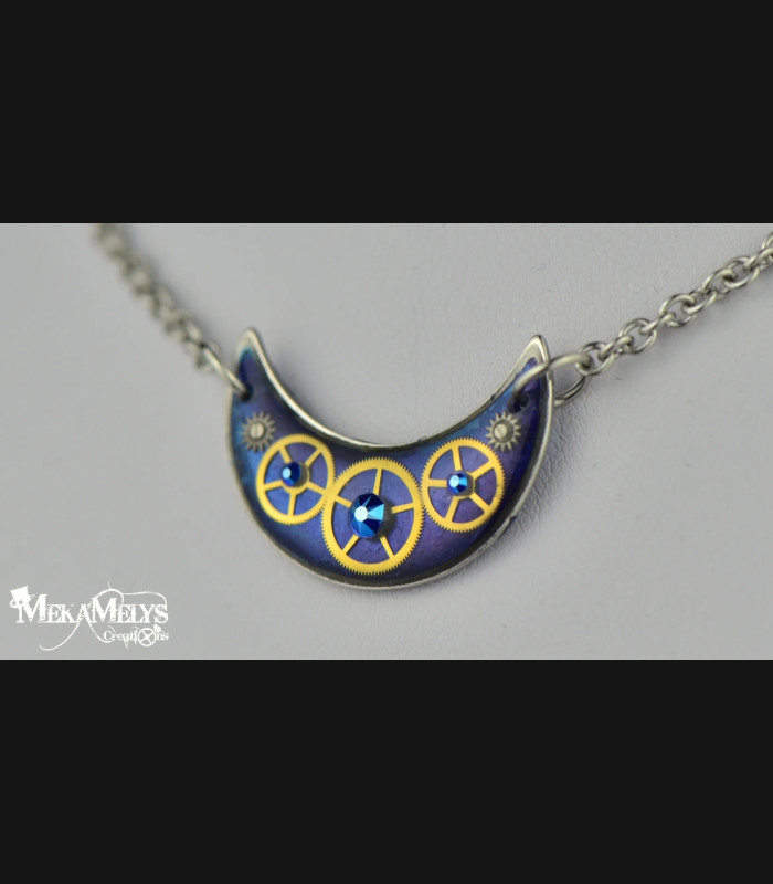 Collier Steampunk Luna - Bijou Artisanal | MekaMelys