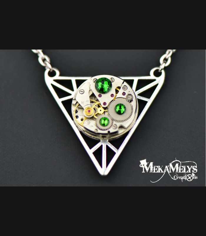 Collier géométrique steampunk Wiccan