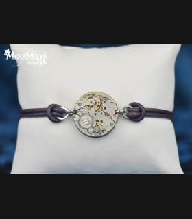 Bracelet steampunk cuir Chronos