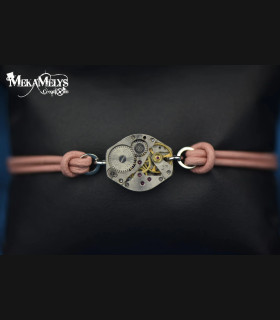Bracelet Steampunk original cuir Sigma | MekaMelys