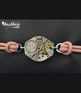 Bracelet Steampunk original cuir Sigma | MekaMelys